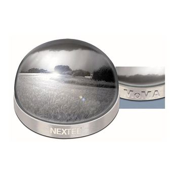 Brushed Nickel Paperweight / Photo Dome Designed by MoMA