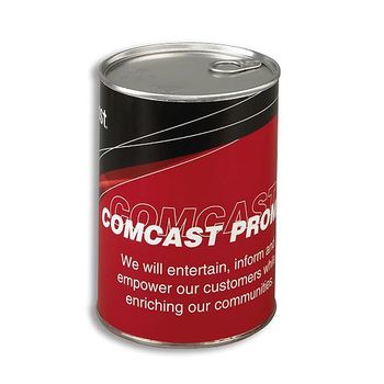 Post Office-Ready, Custom-Labeled Pop-Top Can for Direct Mailing