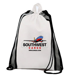 16" x 20" Non-Woven Drawstring Cinch Backpack with Reflective Stripes - Full Color Printing