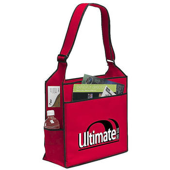 16" x 14" Non-Woven Ultimate Shoulder Tote, Adjustable Handles - Full Color Printing