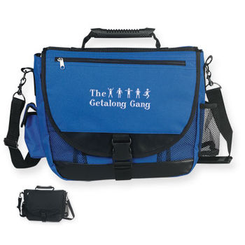 12" x 15" Polyester Messenger Bag with Multiple Storage Compartments