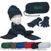 Fleece Winter Scarf, Cap and Gloves in a Fleece Drawstring Bag