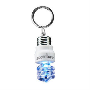 Light-Up Compact Fluorescent Light Bulb Keytag