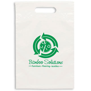 Eco Plastic Bag with Die Cut Handle - 9.5" x 14" - 40% Recycled Material