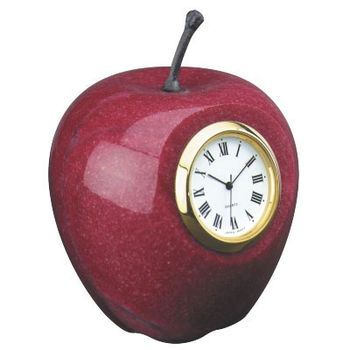 Apple Shaped Desktop Clock Made of Marble