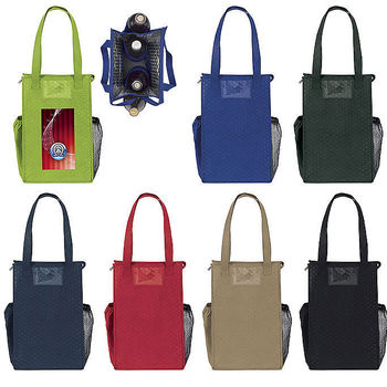 Insulated Bag - Non-Woven with 2 Bottle Holders Inside and Full Color Printing 