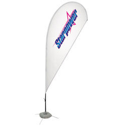 8' Sail Sign Banner Kit with Full Color Printing and Steel Scissor Base (Single-Sided)