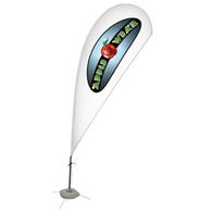 11' Sail Sign Banner Kit with Full Color Printing and Steel Scissor Base (Single-Sided)