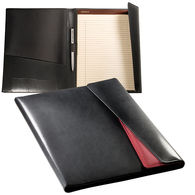 Letter-Size Padfolio W/ Tablet Case - Leather W/ Ballistic Nylon & Magnetic Closure (Holds iPad)