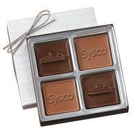 2.5 oz Custom Chocolate Squares Gift Box with Themed Shapes