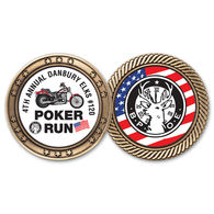 Challenge Coin with Gold Decorative Border and Full-Color Imprint on Both Sides
