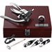 Executive Wine Collectors Set in a Cherry-Polished Wooden Case