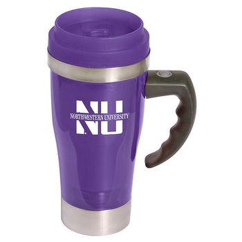 14 oz. Acrylic/ Stainless Steel "Stir" Mug Mixes Coffee, Soup or Hot Chocolate with the Press of a Button