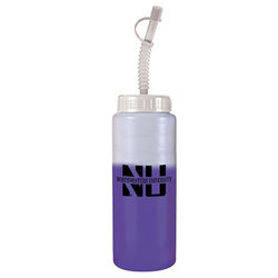 32 oz. BPA-Free Sports Bottle with Straw Changes Colors when Cold Liquids are Added