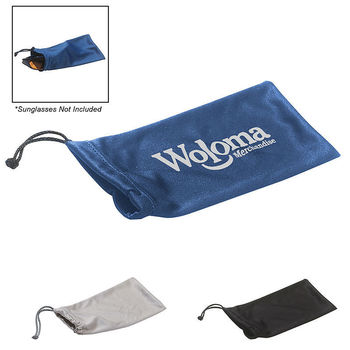 7.5" x 3.5" Microfiber Cleaning Pouch With Drawstring