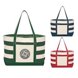 14" x 23" 18 Oz Cotton Canvas Nautical Tote with 27" Handles
