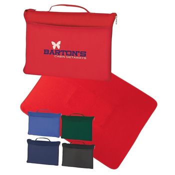 51" x 63" Fleece Travel Blanket with Self-Contained Carrying Bag 