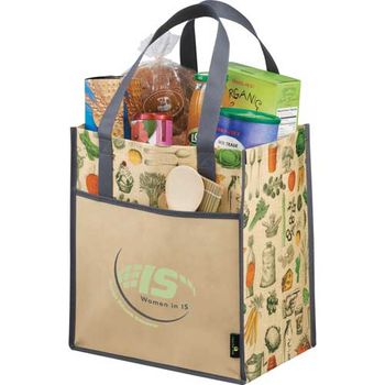 15" x 13" Matte Laminated Non-Woven Vintage Big Grocery Tote