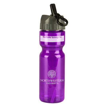 28 oz. Transparent Bottles with Flip Straw Lid (BPA-Free)