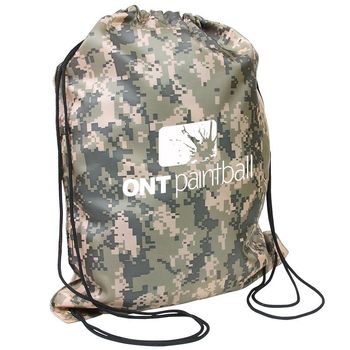 14.5" x 17.5" Polyester Camo Drawstring Cinch Backpack