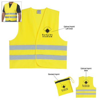 Economy Reflective Vest With Zippered Pouch