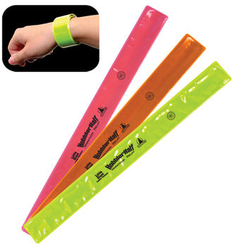 Neon Reflective Safety SLAP BRACELETS Snap on for Greater Visibility in the Dark