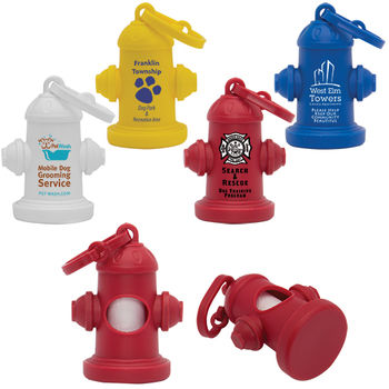 Pet Waste Bag Dispenser Shaped Like a Fire Hydrant 