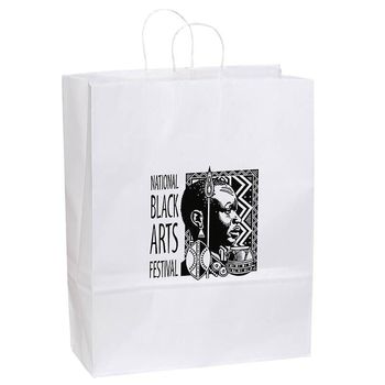 7.75" x 9.75" White Paper Shopping Bag 