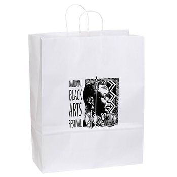 13" x 15.75" White Paper Shopping Bag 