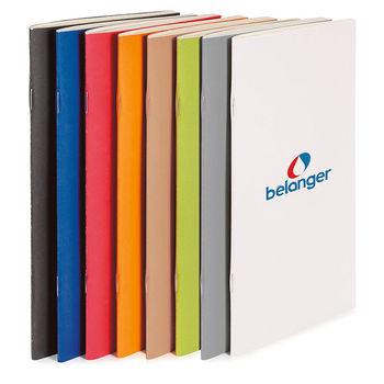 6" x 9" Eco Colorful SADDLE-STITCHED Notebook with Soft Cover and 96 Lined Sheets of RECYCLED Paper