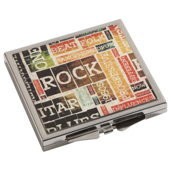 Square Metal Compact Mirror with Full Color Printing