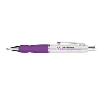 Brass Ballpoint Pen with Soft Rubber Grip - Mix & Match Color Components and Full-Color Printing