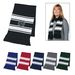 Two-Tone Knit Winter Scarf With Fringe