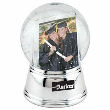 Snow Globe 'Insert Your Own Photo or Message' with Chrome Color Base