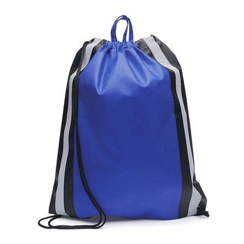16" x 20" Non-Woven Drawstring Cinch Backpack with Reflective Stripes