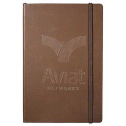 5.5" x 8.5" Bound Faux Leather Hard Cover Journal with Elastic Closure - Basic Colors