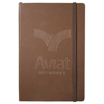 5.5" x 8.5" Bound Faux Leather Hard Cover Journal with Elastic Closure - Basic Colors