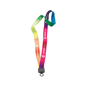 3/4" Wide Tie Dye Lanyard with Plastic Clamshell & O-Ring