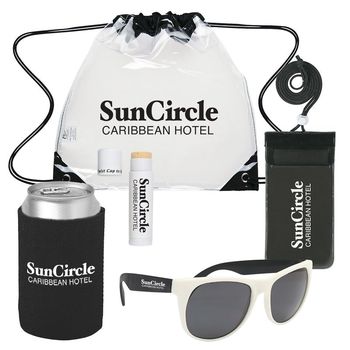 Deluxe Fun In The Sun Kit with Backpack, Can Cooler, Sunscreen, Sunglasses, and Waterproof Pouch
