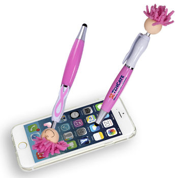 Mop Topper Stylus Pen with Awareness Ribbon (Dual Tips)