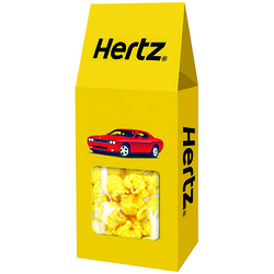 2.5 oz Window Box Filled with Popcorn in Your Corporate Colors 