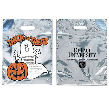 Silver Reflective Ghost Trick-or-Treat Bag