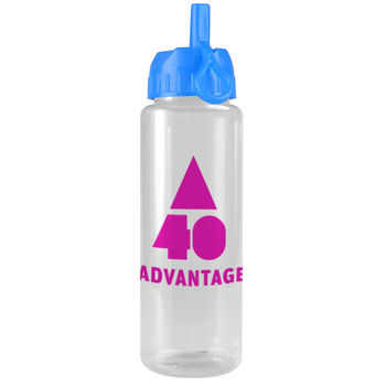 32 oz. Transparent Bottles with Flip Straw Lid 