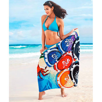 30" x 60 " Beach Towel with Custom Full Color  Edge-to-Edge Printing