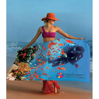 35" x 60 " Beach Towel with Custom Full Color  Edge-to-Edge Printing