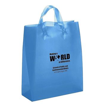 Frosted Colors Plastic Shopping Bag - 13" x 17"