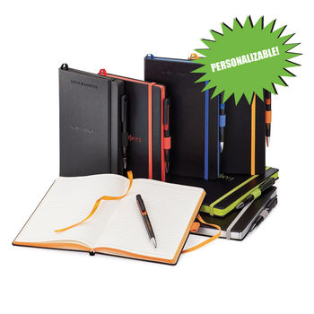5.5" x 8.25" Hard Cover Journal with Imprinted Ballpoint Pen (NFC Capable)