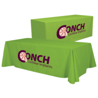 Convertible 8' Draped Table THROW with a Full-Color Imprint Converts Into 6' FITTED Table Throw