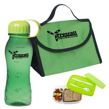 Budget Lunch Kit with Bottle, Container and Lunch Bag