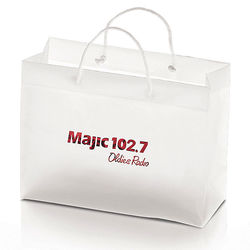 Frosted Plastic Eurotote Bag - 13" x 10" - Foil Imprint